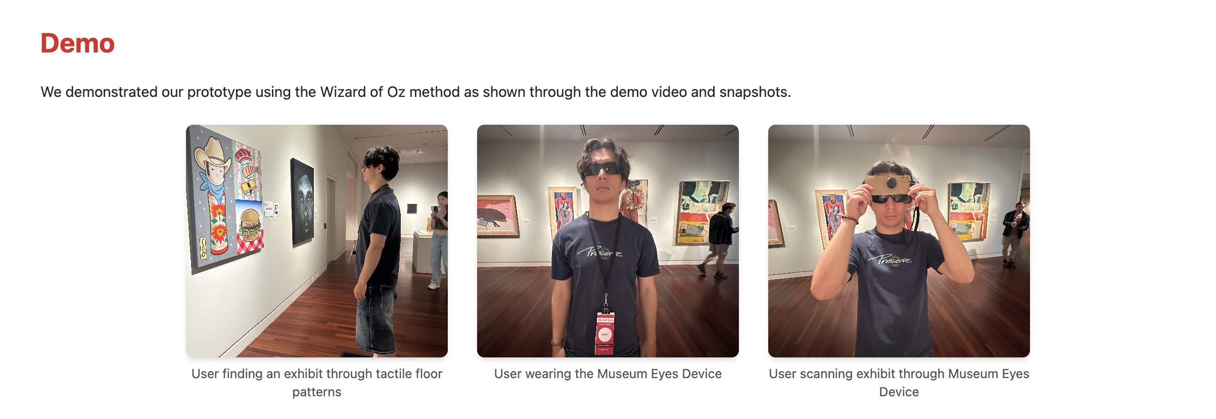 User testing demonstration photos